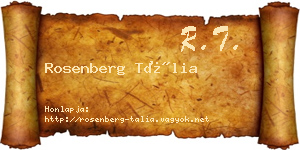 Rosenberg Tália névjegykártya